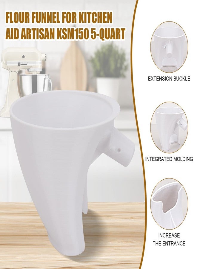 GreeSuit Flour Funnel for Kitchen Aid Mixer: Counte New Flour Funnel Attachment for Stand Mixer Kitchen Aid Artisan Ksm150 5-Quart Tilt-Head,Easy Pour for Egg Liquid/Both Flour,Enables Guided Pouring (2 Pack) - Image 2