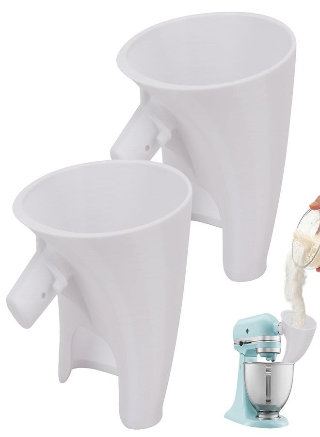 GreeSuit Flour Funnel for Kitchen Aid Mixer: Counte New Flour Funnel Attachment for Stand Mixer Kitchen Aid Artisan Ksm150 5-Quart Tilt-Head,Easy Pour for Egg Liquid/Both Flour,Enables Guided Pouring (2 Pack) - Image 1