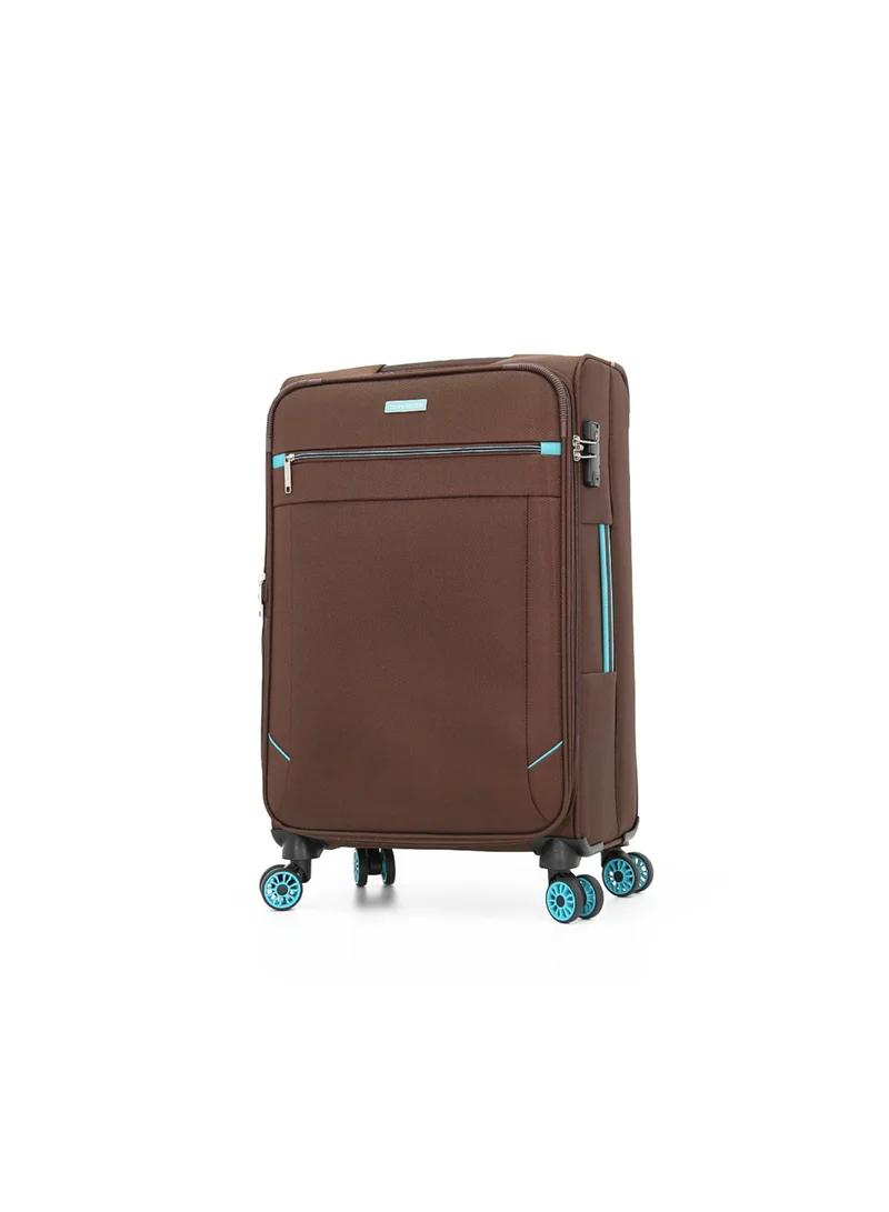 ترافلايت Softside Luggage Trolley Bag 3 Pieces Set,Coffee (S-20",M-24",L-28")