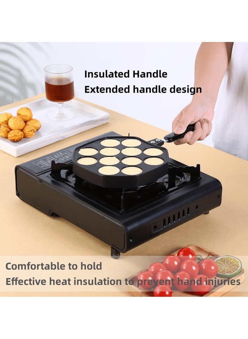 Octopus barbecue grill, 12-chamber octopus ball manufacturing machine, aluminum non-stick pan, heat-resistant plastic handle, hanging holes for easy storage, easy to use, very suitable for home kitchens - Image 3