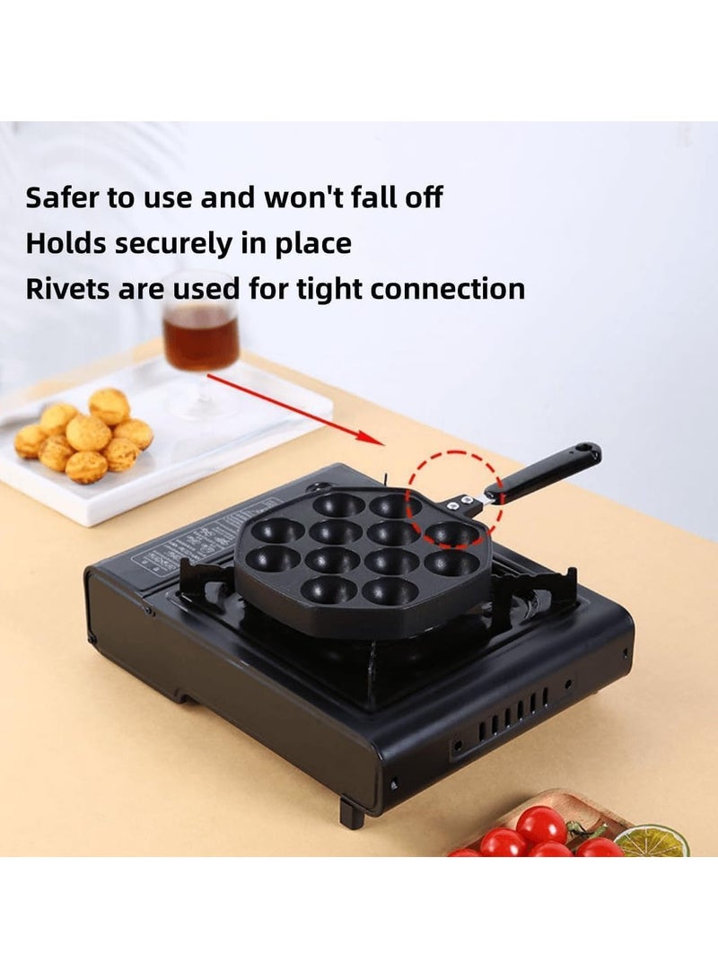 Octopus barbecue grill, 12-chamber octopus ball manufacturing machine, aluminum non-stick pan, heat-resistant plastic handle, hanging holes for easy storage, easy to use, very suitable for home kitchens - Image 2