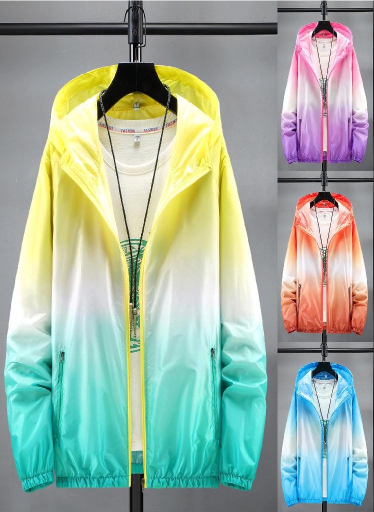 Eckek - Women's Fashion Casual Gradient Hooded Light Outdoor Sports Sunscreen Coat - Image 1
