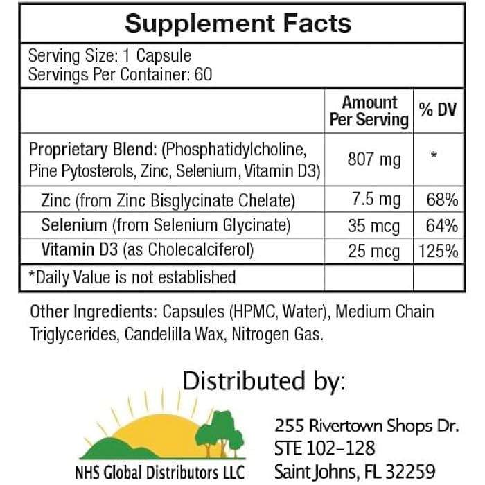 NHS Global LipoProstate Miracle – Liposomal Beta Sitosterol Prostate Supplement for Men – Advanced Absorption Technology – Pine Phytosterols, Zinc, Selenium, D3 – 60 Vegetable Capsules - Image 5