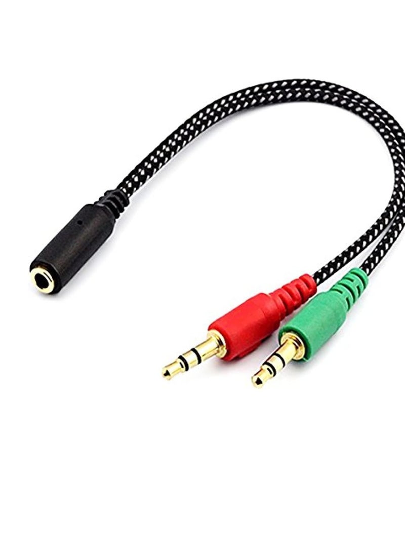 Generic - Headset Splitter Cable for PC 3.5mm Jack Headphones Adapter Convertors for PC 3.5mm Female to 2 Dual 3.5mm Male for Computer Simultaneously Y Splitter Audio - Image 1