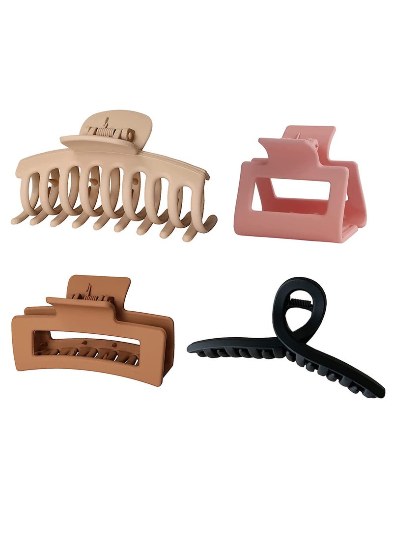 SALOCY - Hair Claw ClipsLarge Hair Clips for Thick Hair4 Style Strong Hold Matte Claw Hair Clips for Thick Hair - Image 1