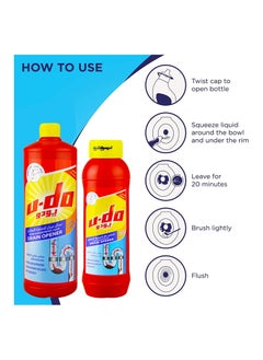 UDO U-Do Powerful Drain Opener Liquid & Crystal Pack of 2, (1 Liter,1Kg) for Bathroom, Basins, Toilet & Kitchen Drains, Cleaners, Remove Blockages & Clogs  - Image 3