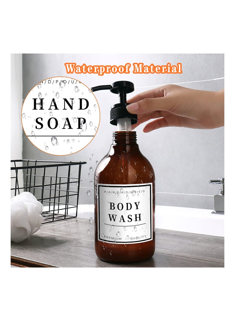 SYOSI 24 PCS Waterproof Soap Labels, Bathroom Soap Dispenser Stickers Kitchen Hand Soap Labels Glass Bottle Labels Removable Cleaning Labels Soap and Lotion Labels for Bathroom Countertop (3 x 3 Inch)  - Image 2