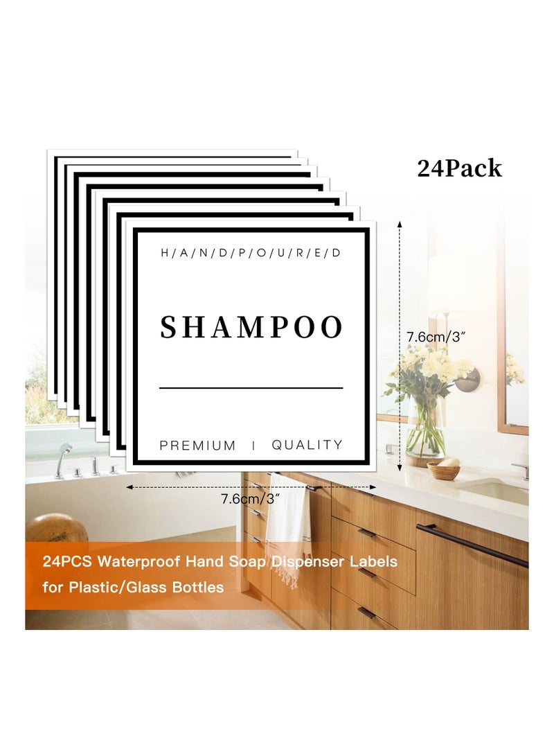 SYOSI 24 PCS Waterproof Soap Labels, Bathroom Soap Dispenser Stickers Kitchen Hand Soap Labels Glass Bottle Labels Removable Cleaning Labels Soap and Lotion Labels for Bathroom Countertop (3 x 3 Inch)  - Image 5