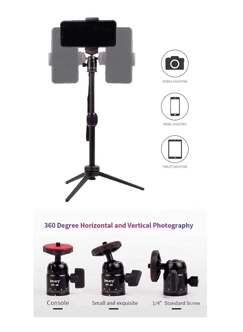 JMARY MT-68 Table-Top Extendable Foldable Tripod Stand for Mobile Phones and DSLR & Digital Cameras - Image 3