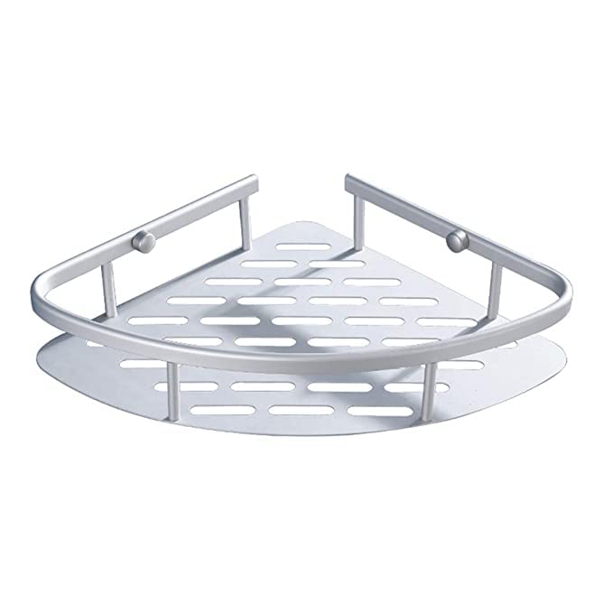 REPLEX Wall Mounted Shelf Stainless Steel Bathroom Corner Rack Cosmetic Holder Single Bathroom Shelves TriAngle Basket Bathroom Shelves Storage Organizer Rack Shower Shelf Kitchen Storage Corner - Image 3