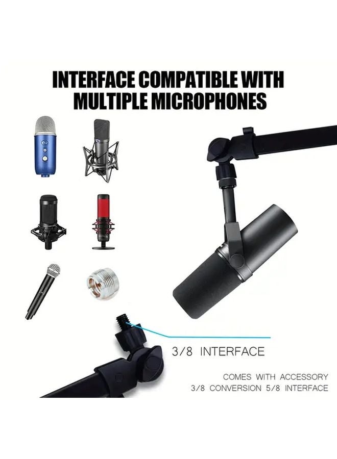 Haomuren Adjustable Microphone Arm Stand with USB C Cable Management Style B - Image 4