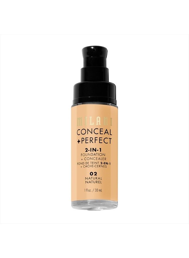 MILANI Conceal + Perfect 2-in-1 Foundation + Concealer - Natural (1 Fl. Oz.) Cruelty-Free Liquid Foundation - Cover Under-Eye Circles, Blemishes & Skin Discoloration for a Flawless Complexion - Image 3