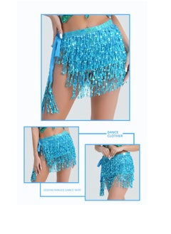 Loquat Squality Women Belly Dance Scarf Lake Blue  - Image 2