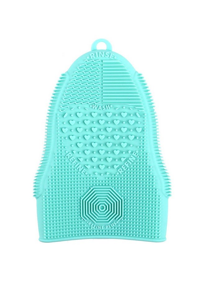 ScivoKaval - Makeup Brush Cleaner Glove Mat Mitt Silicone Cosmetic Cleaning Scrubber Tool Face Brushes And Eye Brush Washing Pad Mint Green - Image 1