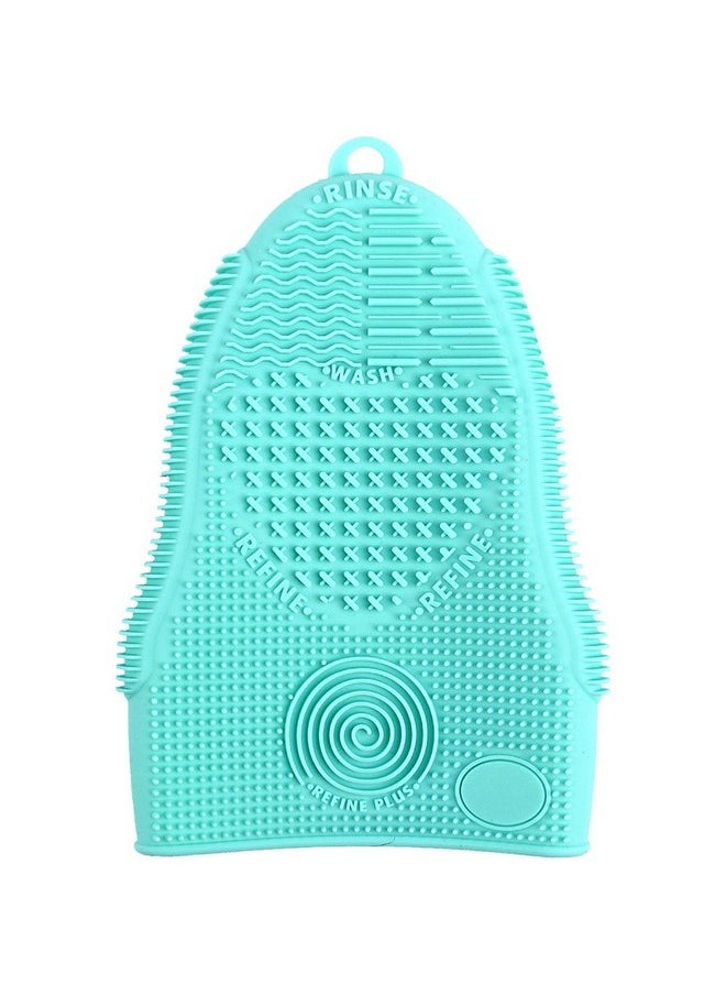 ScivoKaval - Makeup Brush Cleaner Glove Mat Mitt Silicone Cosmetic Cleaning Scrubber Tool Face Brushes And Eye Brush Washing Pad Mint Green - Image 1