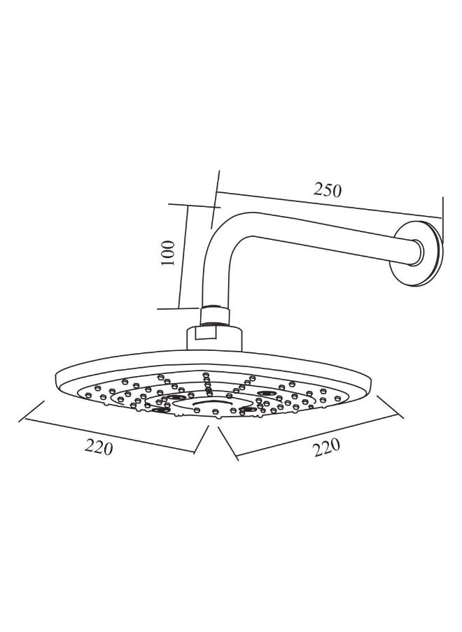 DANUBE HOME Milano Robin Overhead Shower Set (Round) With Arm - Chrome/White High Pressure Stainless Steel Wall Mounted Showerhead Set Water Saving Rain Shower System Head+Hand Shower+Diverter (Included)  - Image 2