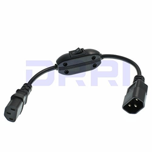 DRRI PDU UPS Power Cord Cable 100-250V, IEC 320 C14 to C13 with On/Off Switch 1ft/30CM for Computer Server, Monitor - Image 3