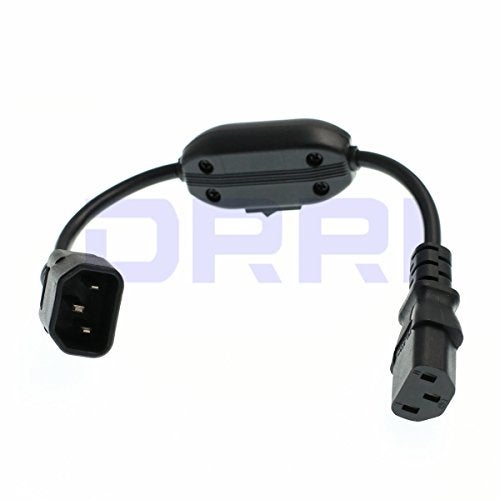 DRRI PDU UPS Power Cord Cable 100-250V, IEC 320 C14 to C13 with On/Off Switch 1ft/30CM for Computer Server, Monitor - Image 2