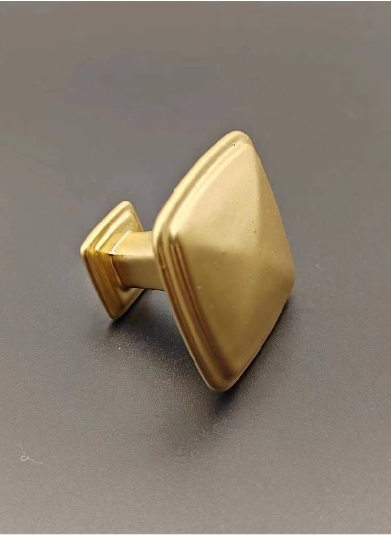 6-Pack Zinc Alloy Cabinet Knob Handles, 32mm Square Drawer Door Cabinet Handles Gold