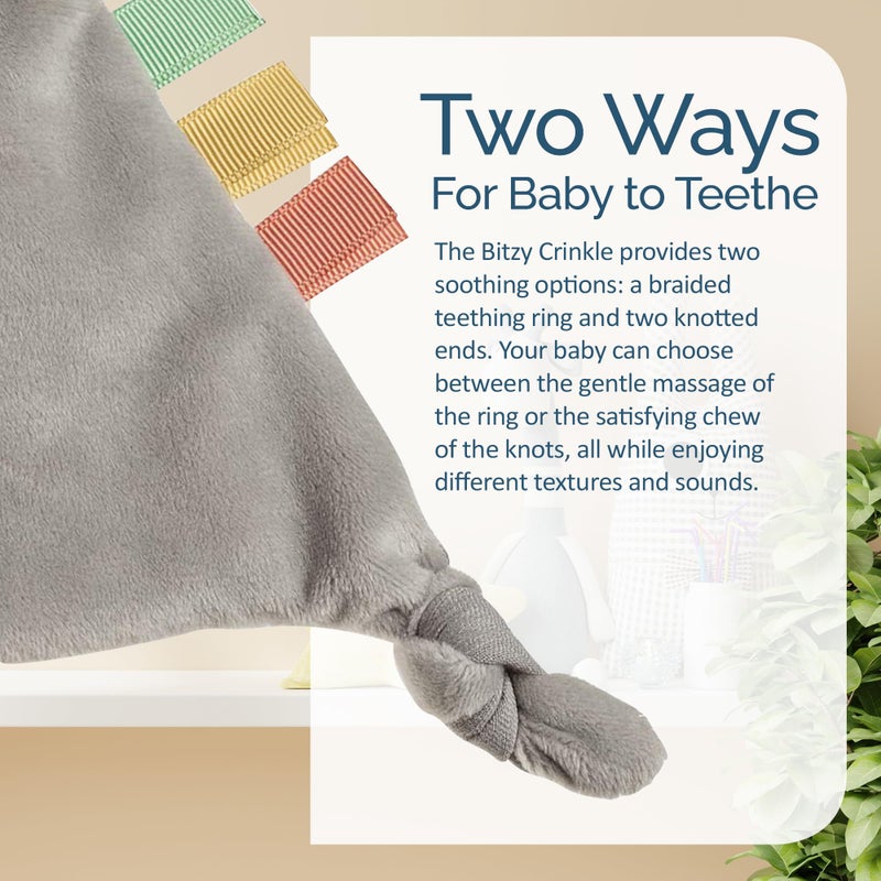 Itzy Ritzy - Bitzy Crinkle Sensory Toy Koala with Crinkle Sound for Babies & Toddlers - Features Soft Braided Teething Ring & Textured Ribbons, Designed for Ages 0 Months and Up, Koala - Image 4