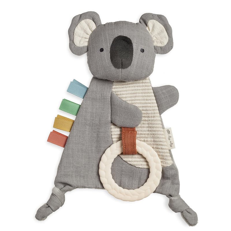 Itzy Ritzy - Bitzy Crinkle Sensory Toy Koala with Crinkle Sound for Babies & Toddlers - Features Soft Braided Teething Ring & Textured Ribbons, Designed for Ages 0 Months and Up, Koala - Image 1