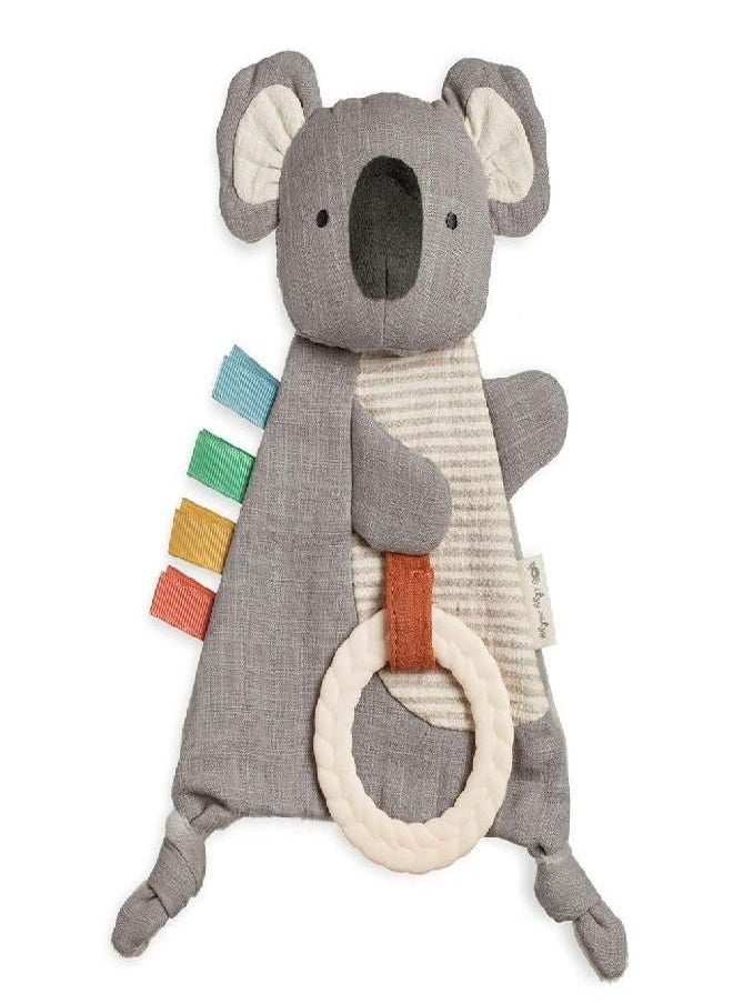 Itzy Ritzy - Itzy Ritzy - Bitzy Crinkle Sensory Toy with Teether; Features Ribbons, Crinkle Sound & Soft, Braided Teething Ring; Koala - Image 1