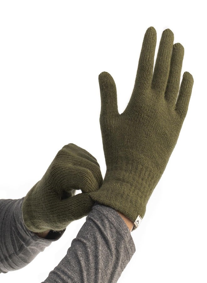 Avantic Alpaca Wool Ski Gloves - Touchscreen Gloves for Men & Women for Skiing Snowboarding & Winter Sports (Hunter Green, Large/X-Large) - Image 1