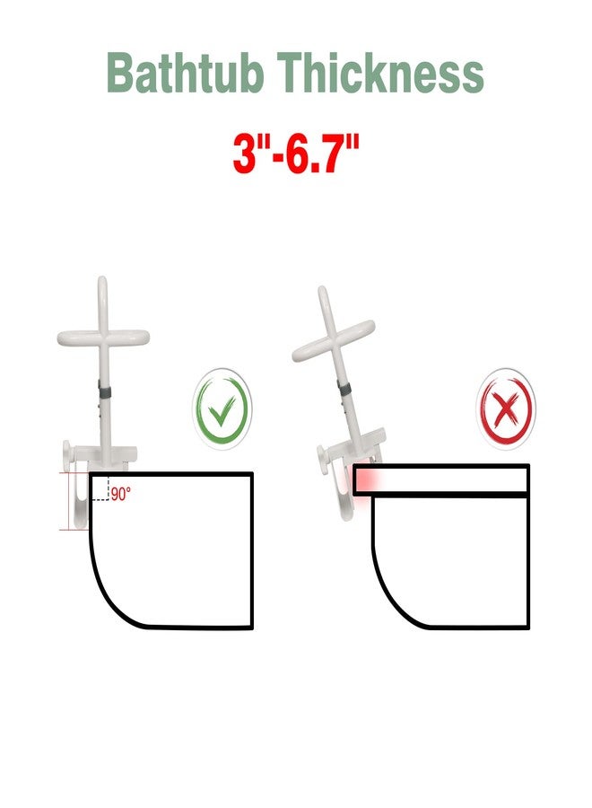 YEEGO DIRECT Bathtub Safety Rail, Height Adjustable Shower Bathtub Grab Bars for Seniors, Innovative Triple Grip Bathtub Handles for Seniors, Waterproof Frame, 300 LBS Weight - Image 5