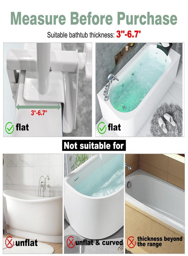 YEEGO DIRECT Bathtub Safety Rail, Height Adjustable Shower Bathtub Grab Bars for Seniors, Innovative Triple Grip Bathtub Handles for Seniors, Waterproof Frame, 300 LBS Weight - Image 4