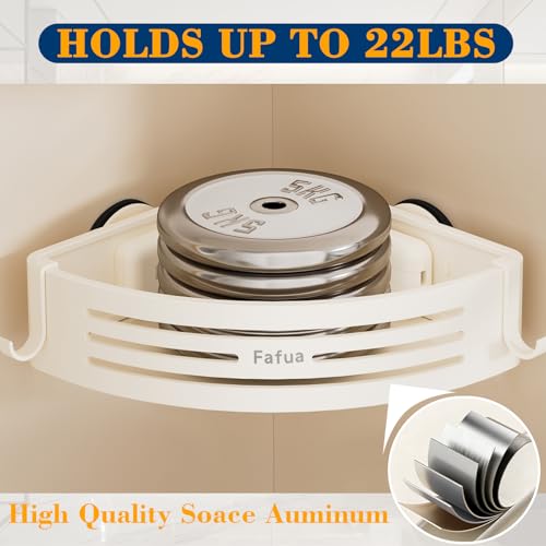 Fafua Corner Shower Caddy Suction Cup, No-Drilling Hanging Shower Shelves with Hooks, Waterproof & Rustproof Removable Shower Organizer for Bathroom Storage - Image 3