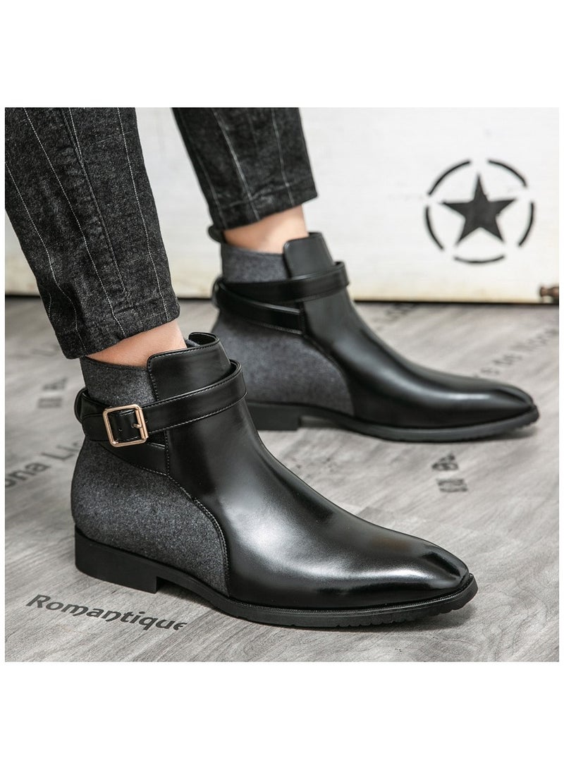 KUYING New Men's Casual Leather Boots - Image 2