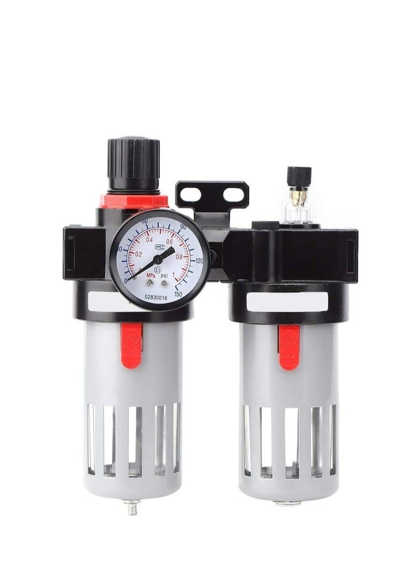 ABBASALI Double Air Compressor Water Separator Filter Regulator Oil  - Image 1