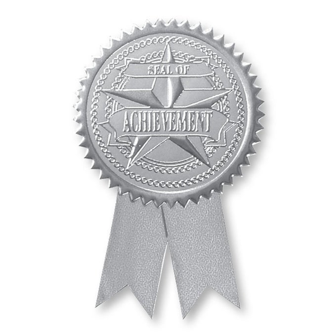 Embossed Seal of Achievement Gold Foil Ribbon Certificate Seals 2 Inch Self Adhesive 100 Count Embossed Seals for Certificates Achievement Award Stickers for School Work Diploma
