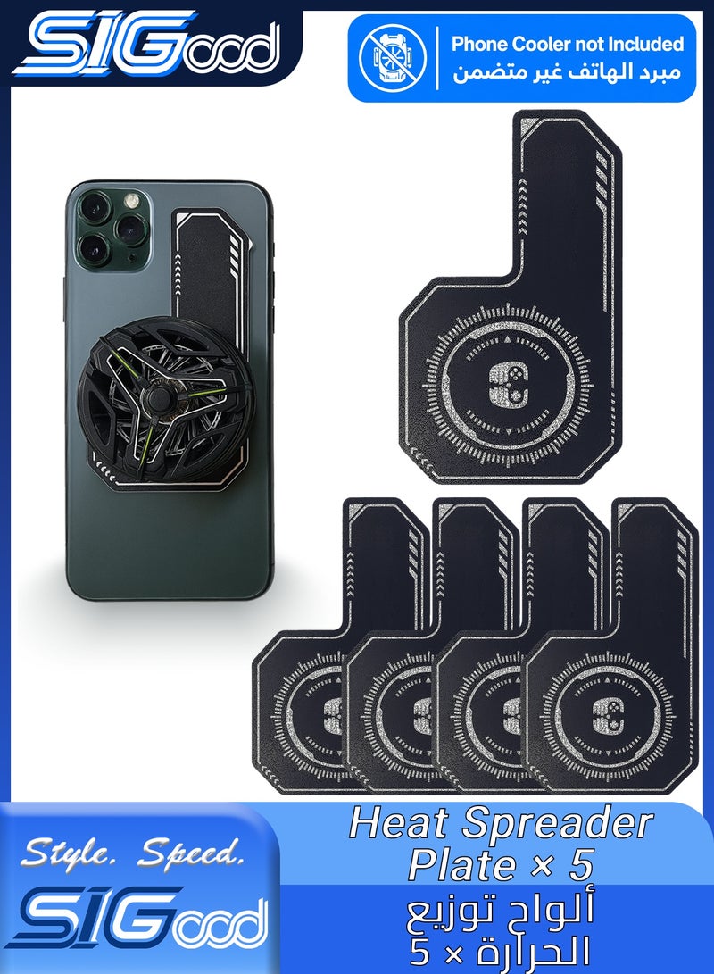 SIGood Phone Cooling Plate Heat Sink Pad, Thermal Expansion Sheet to Enlarge Cooling Area for Game Cooler, Compatible with Mobile Phone Magnetic/Back Clip Radiators (Black) - Image 1