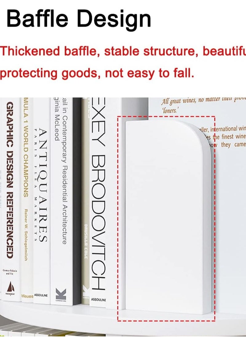 CityRiya-Long - Rotating Bookcase 5 Tier Bookshelf Children's Book Rack Modern 360° Tall Book Shelf White Book Corner Self Storage Display Rack Floor Standing Shelves for Home Living Room Study Office - Image 1