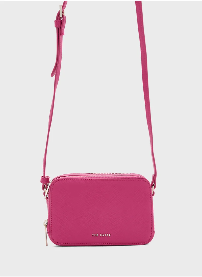 تيد بيكر Saffrey Saffiano Logo Crossbody