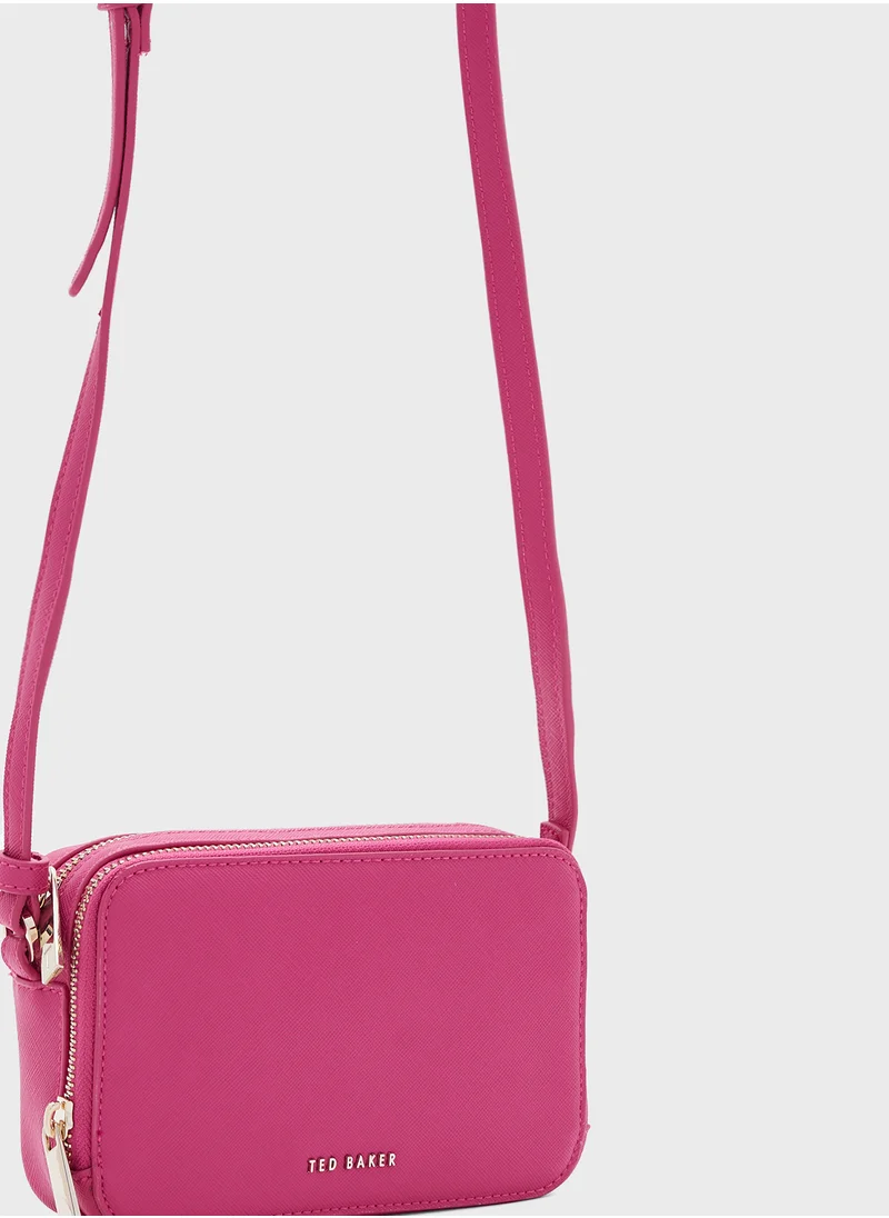 تيد بيكر Saffrey Saffiano Logo Crossbody