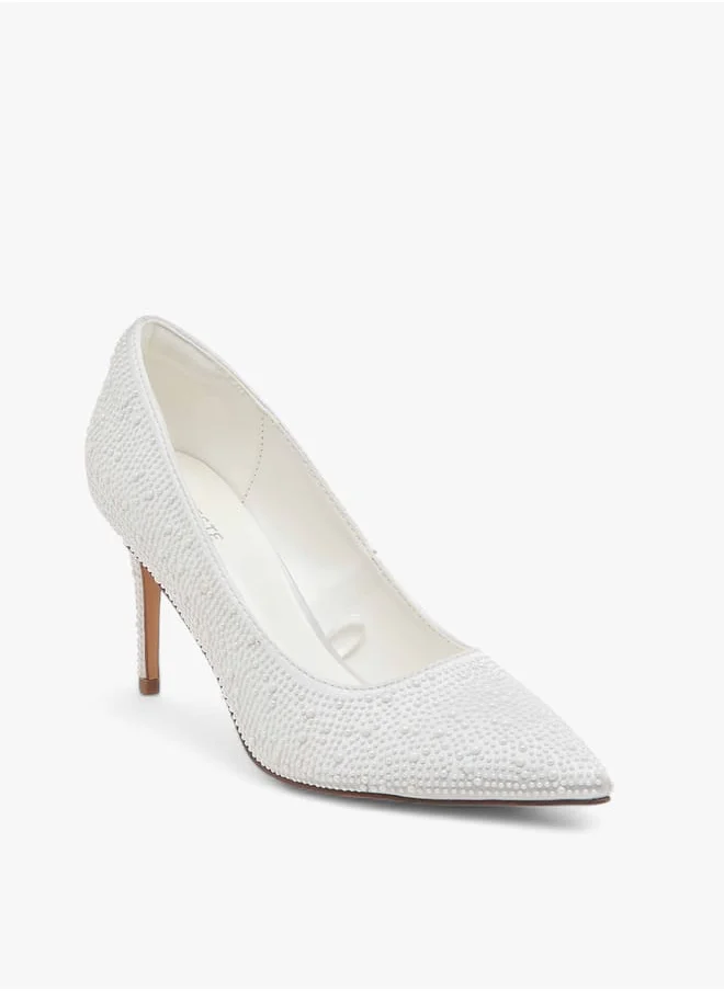 سيليست Women's Embellished Slip-On Pumps with Stiletto Heels