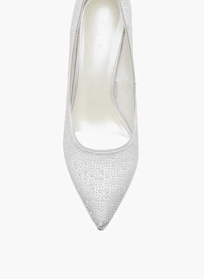 Celeste Women's Embellished Slip-On Pumps with Stiletto Heels