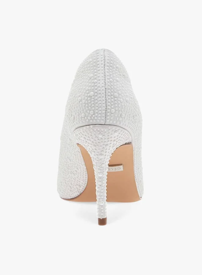 Celeste Women's Embellished Slip-On Pumps with Stiletto Heels