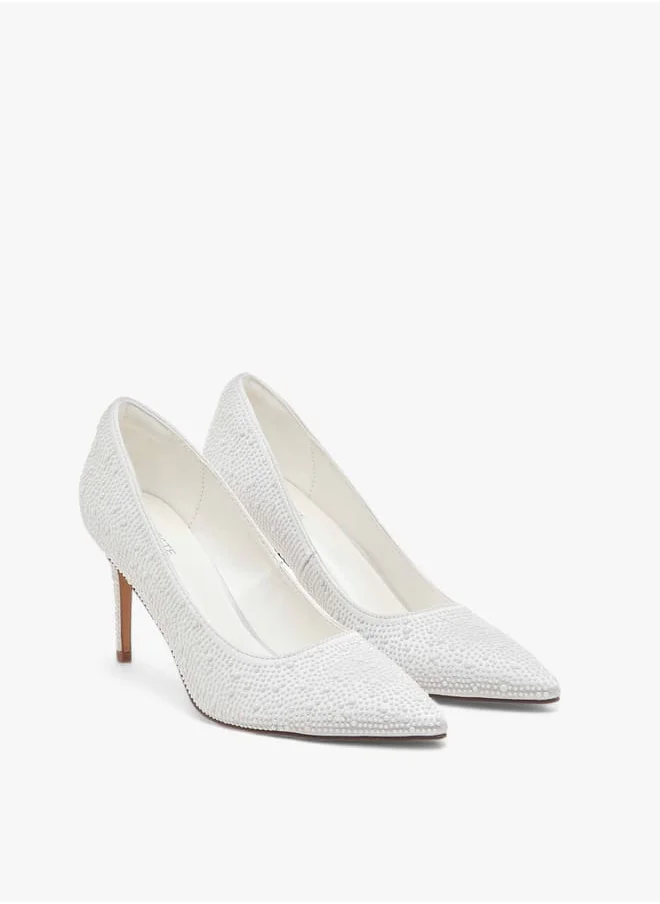 سيليست Women's Embellished Slip-On Pumps with Stiletto Heels