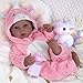 Aori 17 Inch Black Baby Dolls Realistic Black Doll with Light Weighted Soft Body Pink Outfits for Girls 3 Pretend Play Dress Up Nursery Decor - Image 2