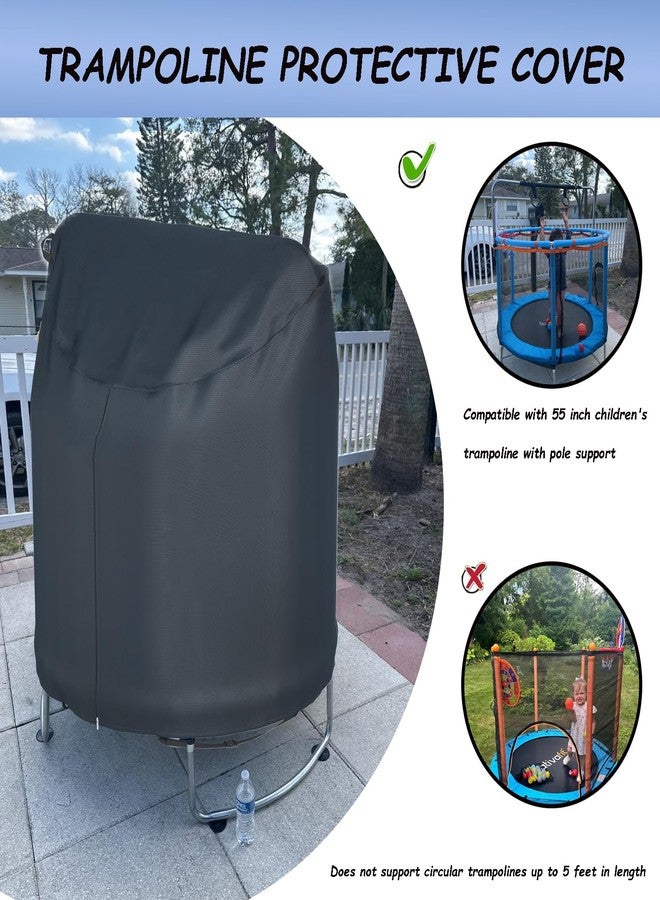 XCZ Kids Trampoline cover, Heavy Duty Waterproof Oxford Fabric, Fits 55" Round Trampoline with Adjustable Gymnastics Bar – Small Trampoline Cover, Sun Protection and Dustproof, Black - Image 3