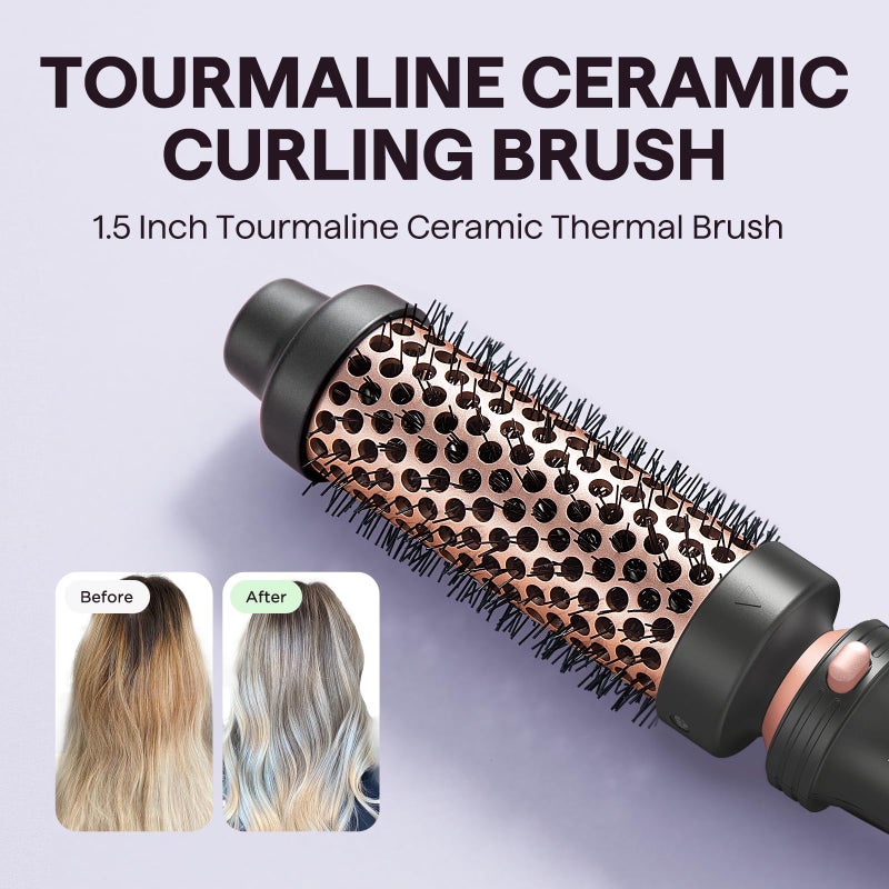 Wavytalk 5 in 1 Curling Wand Set, Dual Voltage Curling Iron Set with 5 Interchangeable Barrels Included A Thermal Brush, A Hair Crimper and 3 Ceramic Curling Wands(0.5"-1.25"), Rose Pink - Image 4