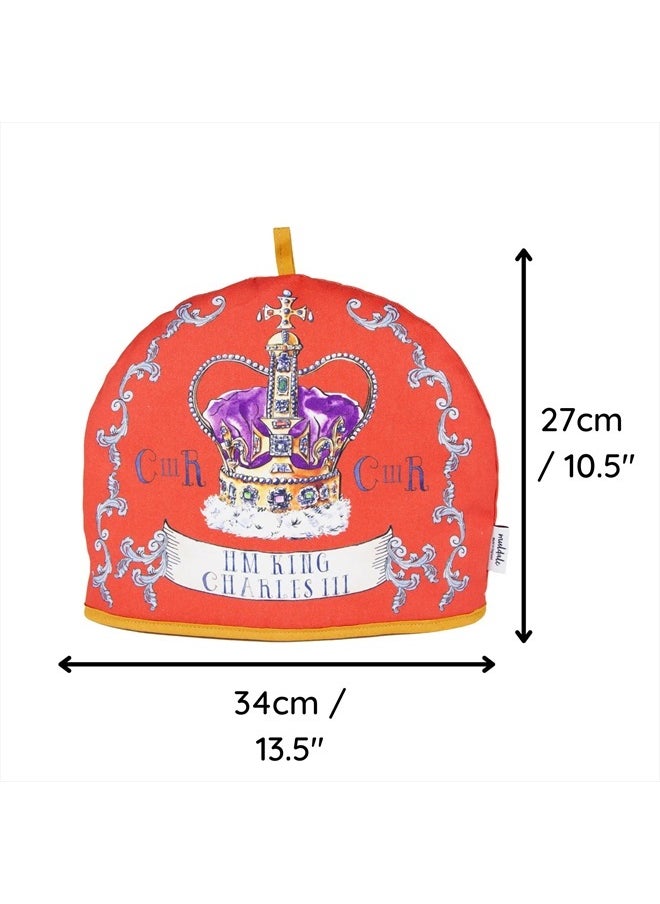Muldale King Charles III Coronation Tea Cozy for Teapot Large British Crown Design - Insulated Large Teapot Cozy 100% Cotton with Extra Thick Wadding - Coronation Souvenirs - 2-6 Cups  - Image 5