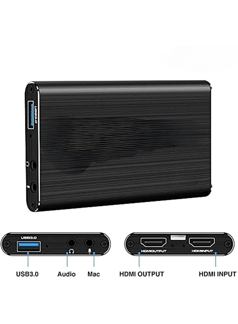USB 3.0 Video & Audio Capture Card – 4K HDMI Input, Loop Output, Supports 1080p 60fps – Ideal for Game Streaming, Camera, and PC Recording - Image 5