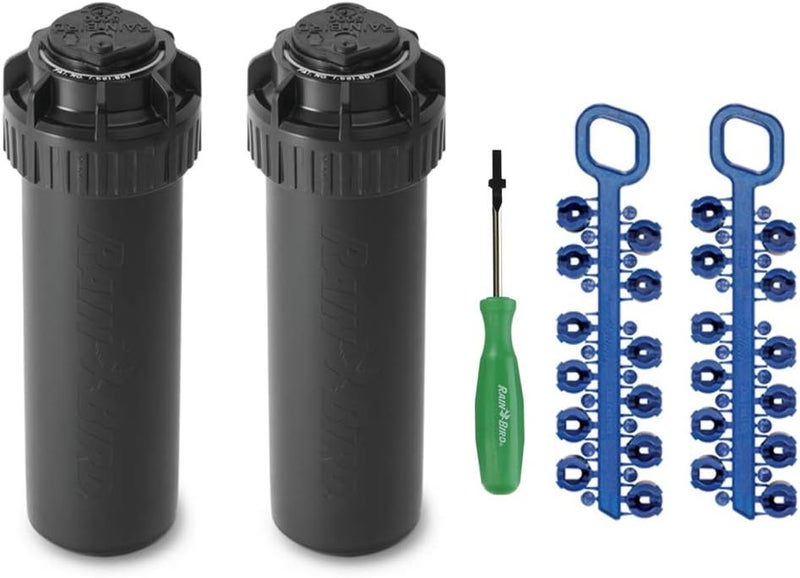 Rainbird Rain-bird 5000 Series Rotor Sprinkler Head - 5004 PC Model, Adjustable 40-360 Degree Part-Circle, 4 Inch Pop-Up Lawn Sprayer Irrigation System - 25 to 50 Feet Water Spray Distance (Y54007) (2 Pack) - Image 1