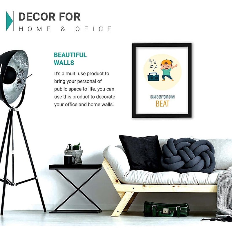 Vasl Studio Multicolored Wall Painting for Dance lovers I Quirky Artwork Suitable for Zumba Classes I Perfect For Kaleidoscopic Decor (11inch X 14 inch, Framed Synthetic Wood) - Image 4