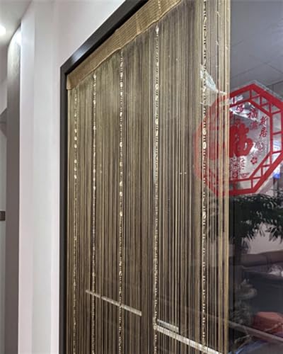 ave split 100cmX200cm Decorative Door String Curtain Beads Wall Panel Fringe Window Room Divider Blind for Wedding Coffee House Restaurant Parts Door Divider Beads Tassel Screen Decoration (gold25) - Image 4