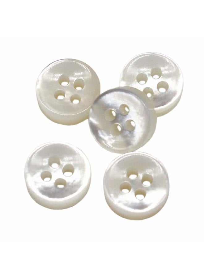 YaHoGa 20 Pieces Genuine White Mother of Pearl Shirt Buttons 10mm 16L 4MM Thickness Real MOP Shirt Buttons 10mm 20pcs white MOP11-white - Image 1